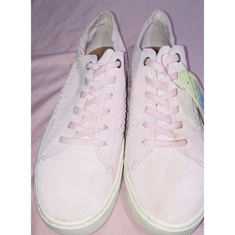 Toms LENOX Pale Desert Pink Deconstructed Suede Lace Sneakers Shoes Size 9 Women